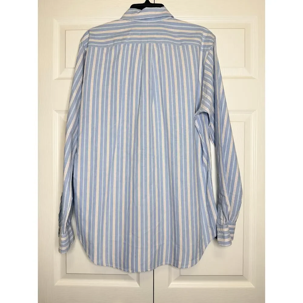 Polo Ralph Lauren Classic Fit Striped Oxford Shirt Size M Cotton